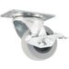 TPR Rubber zwenkwiel met draaibare bovenplaat met rem - 2-inch - 40,8 kg. Draagvermogen - Niet-markering voor ziekenhuizen, voedselservice en andere institutionele toepassingen