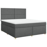 VidaXL Boxspring met matras stof donkergrijs 180x200 cm