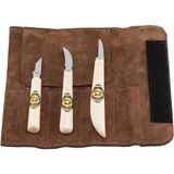 KIRSCHEN gereedschap 3307000 | Snijmes set in suede tas, 3-delig, snijmes
