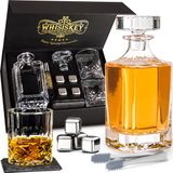 Whisiskey Whiskey Karaf - Klassiek - 0,7 L - Inclusief 2 Tumbler Glazen en 8 Whiskey Stones