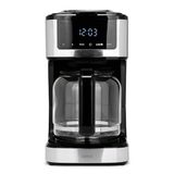 Livoo DOD208-15 kopjes, programmeerbaar elektrisch koffiezetapparaat, 1,8 l, herbruikbaar filter, programmeerfunctie, warmhoudfunctie, glas