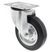 WAGNER Soft zwenkwiel - diameter 200 mm, bouwhoogte 240 mm, stalen velg verzinkt, massief rubber, montageplaat 110 x 140 mm, draagkracht 210 kg - 04620001