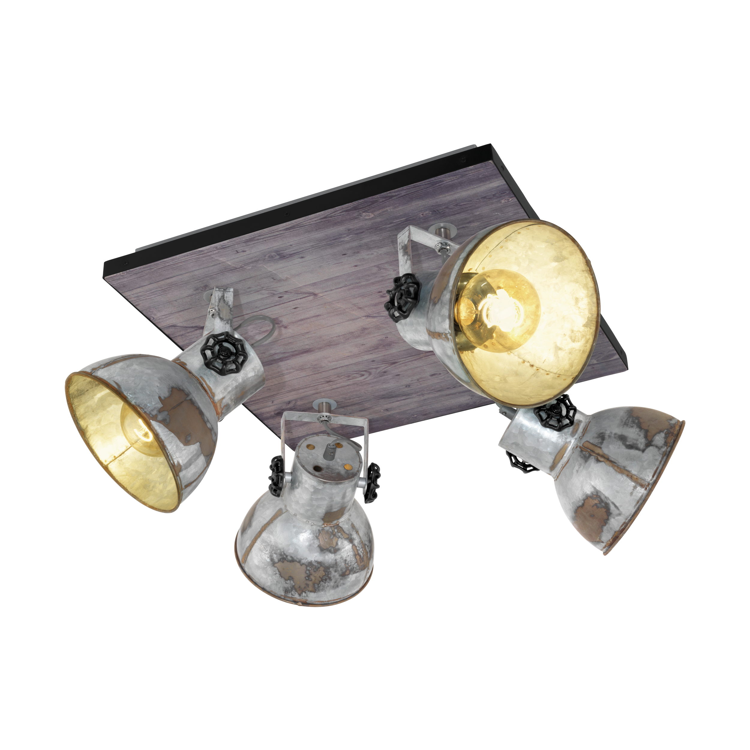 EGLO 49653 Spot - Zwart/Bruin - E27 - 40W - Hout/Staal