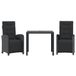 Bol Bistroset 3-delig avec coussins poly rotin noir