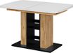 Vicco Eettafel Fenaro, Wit/Goudkleurig Eiken, 120-160 x 80 cm