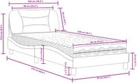 vidaXL Lit avec matelas "Hvar" tissu bleu 90x200 cm