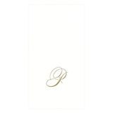Caspari Papieren servetten, monogram met initiaal P, wit, 24 stuks