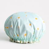 New Age Devi Thuis in Waren B.V. 2 x Dikke Douche muts - Shower Cap - Cyaan madelief - Waterdicht - BadMuts - Dubbele Laag
