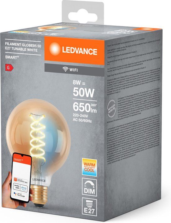 LEDVANCE SMART+ WIFI LED lamp - 8W - E27 - Dimbaar - Wit licht
