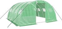 vidaXL Tuinkas met stalen frame 16 m² 4x4x2 m groen