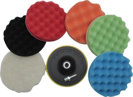 Hofftech Polijstschijven - 7 Delig - 150 mm - Metaal - Weefstof - 8717729118689