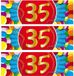 Bellatio Decorations 35 jaar leeftijd sticker - 10x - 19 x 6 cm - verjaardag - jubileum - versiering