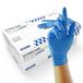 Unigloves Unicare GS0045 Nitrilonderzoekshandschoenen - Multifunctionele poedervrije wegwerphandschoenen, doos van 100 paar, blauw, extra groot