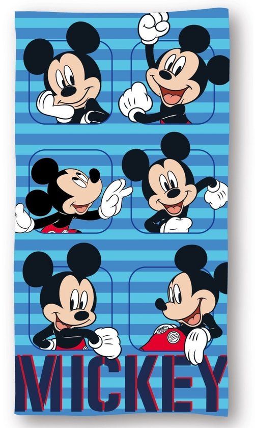 4KidsOnly Mister License Mickey Mouse Strandlaken - Microvezel Strandhanddoek voor Kinderen Blauw