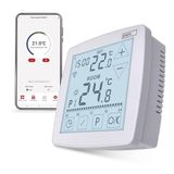 EMOS GoSmart Home kamerthermostaat met app, wifi, open thermische thermostaat met sensor voor vloerverwarming, touch-bediening, energiebesparend, Tuya, Smart Life, Google Assistant en Alexa compatibel