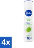 Nivea - Déodorant en aérosol - Fresh Pure - 4 x 150 ml