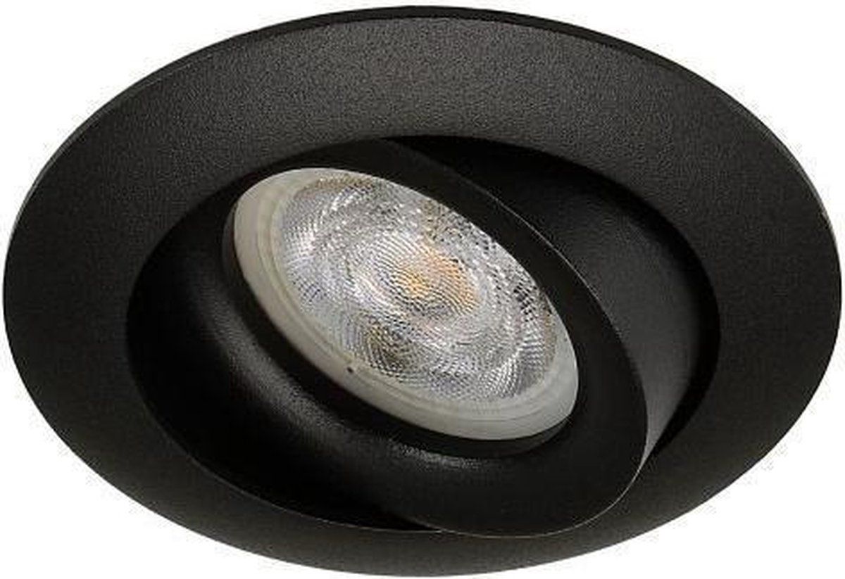 RTM Lighting Eliah - LED inbouwspot - Rond - Zwart - Extra Warm Wit - Dimbaar