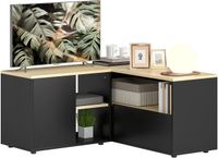 HOMCOM TV-standaard - Spaanplaat - 90x90x45cm - Zwart