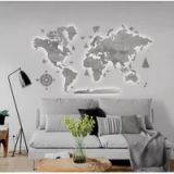 LosokaWood Décoration murale carte du monde avec rétroéclairage LED 3D Wzór XVIII