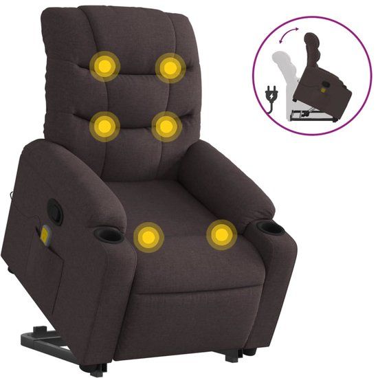 vidaXL Elektrische Massagestoel Donkerbruin Stof