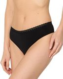 Nur Die Daily Micro String Tanga van microvezel, naadloos ondergoed met kant, onzichtbaar onder kleding, zachte slip, string voor dames, zwart.