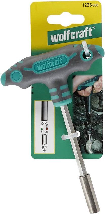Wolfcraft 1235000 T-hand screwdriver - 1/4" - 152mm - Magnetic - Plastic Handle