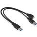 Allteq ALTQ-USBY-100 USB-kabel USB 3.2 Gen 1 (3.1 Gen 1) 0,3 m USB A Micro-USB B Zwart