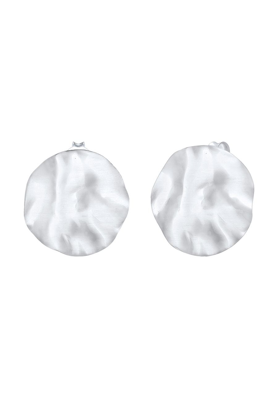 Elli Elli Earrings Women Plate Matt Hammered in 925 Sterling Silver