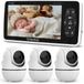 Lovinoo Babyfoon met 3 Camera's - Baby Monitor - Op Afstand Bestuurbaar - Babyphone - Temperatuursensor - Uitbreidbaar Tot 4 Camera's - Terugspreekfunctie - Zonder Wifi en App - 5.0 Inch HD Scherm
