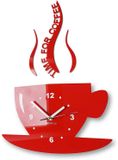 FLEXISTYLE Mok Tijd voor Koffie Wandklok Rood