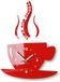 FLEXISTYLE Mok Tijd voor Koffie Wandklok Rood