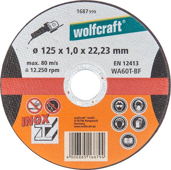 wolfcraft - Slijpschijf voor edelstaal, extra dun, Ø 125 mm