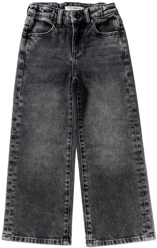 Your Wishes Stretch Denim Wide Leg Glitter Jeans Acid Grey