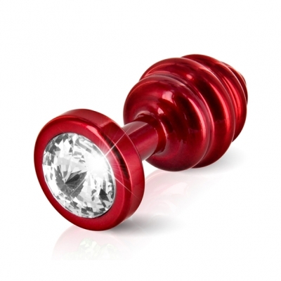 Diogol - Ano Butt Plug Geribbeld Rood 25 Mm