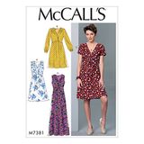Mccall's Patterns 7381, Misses Jurken, maten, meerkleurig, ZZ (LRG-XLG-XXL)