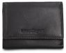 Laura Biagiotti Portefeuille femme cuir véritable Fermeture à bouton-pression Noir B UNICA 12x9x2 cm
