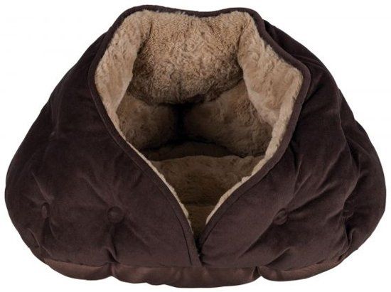 TRIXIE Relax Iglo Malu Kattenmand - Velours/Pluche - Bruin/Lichtbruin - 47 x 27 x 41 cm