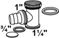KIRCHHOFF T-fitting voor afvoer, chroom, 1 1/4", voor sifon