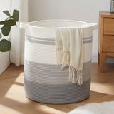 Goodivery Grijze Katoenen Opbergmand 80L 45x50x45cm