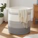 Goodivery Grijze Katoenen Opbergmand 80L 45x50x45cm
