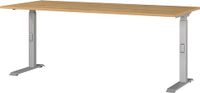 Germania bureau 7912-638, Grandson-eiken-Nb./zilver, hoogteinstelbaar, 180 x 91 x 80 cm