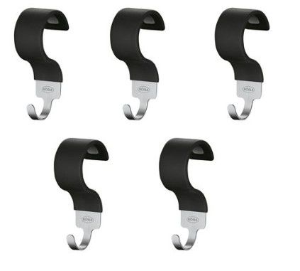Rösle Utility Hook - Black/Silver - Stainless Steel - 5 Pack