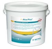 BAYROL e-Alca-Plus – granulaat ter correctie van een instabiele pH-waarde door lage alkaliniteit – emmer bevat doseerbekers en plastic zakken met veiligheidssluiting – 5 kg