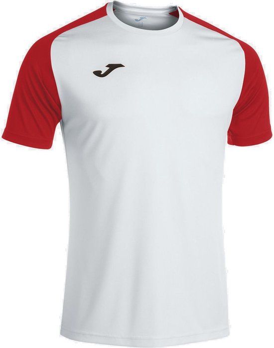 Joma Academy IV Shirt Korte Mouw Kinderen - Wit / Rood - Maat 152