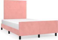 vidaXL Bedframe fluweel roze 120x190 cm