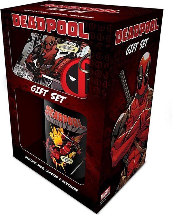 Pyramid International Marvel - Deadpool Geschenkset Mok, Onderzetter en Sleutelhanger