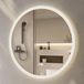 HOROW Miroir de salle de bain, miroir de bain avec éclairage, 80 cm, miroir LED rond, miroir mural intelligent avec commande tactile, fonction anti-buée