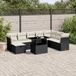 Maison Exclusive - Ensemble de meubles de jardin 9 pièces avec canapé et coussins, noir, en polyrotin