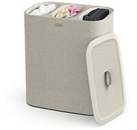 Joseph Joseph Tota - Trio 90-litre Laundry Separation Basket with lid, 3 Removable Washing Bags with Handles, Ecru