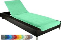Brandsseller Beschermhoes voor tuinligstoel, strandligstoel kussen, badstof hoes, 100% katoen, ca. 75 x 200 cm, groen
